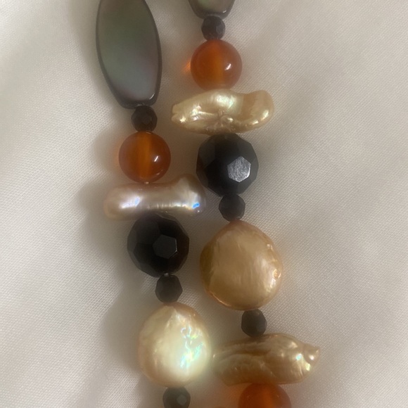 Fresh water pearls abalone beads and crystals necklace 36 inches long - Picture 5 of 5